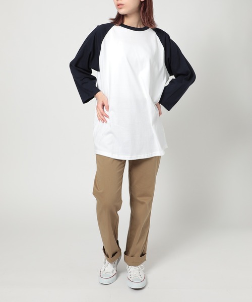 United Athle（ユナイテッドアスレ）の「【United Athle】3/4 raglan sleeve t-shirt / ラグランスリーブTシャツ 七分丈 ロンT リンガー 5045（Tシャツ/カットソー・メンズ・ホワイト/ブラック/ホワイト×ネイビー/ブラック×グレー/ホワイト×ブラック・M/L/XL/S）」の12枚目の写真