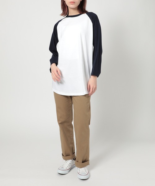 United Athle（ユナイテッドアスレ）の「【United Athle】3/4 raglan sleeve t-shirt / ラグランスリーブTシャツ 七分丈 ロンT リンガー 5045（Tシャツ/カットソー・メンズ・ホワイト/ブラック/ホワイト×ネイビー/ブラック×グレー/ホワイト×ブラック・M/L/XL/S）」の13枚目の写真