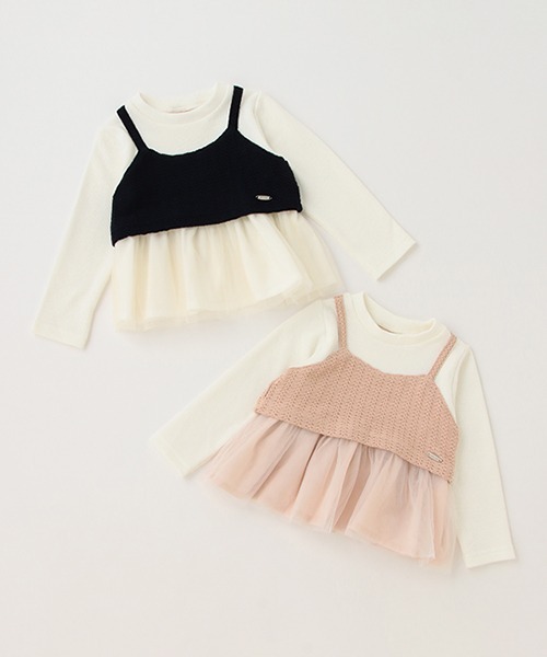 petit main(プティマイン)の「【リンク】ビスチェドッキングロンT(キッズ)(Tシャツ/カットソー・キッズ・グリーン/ライトピンク/ネイビー・90cm/100cm/120cm/80cm/110cm/130cm)」の20枚目の写真