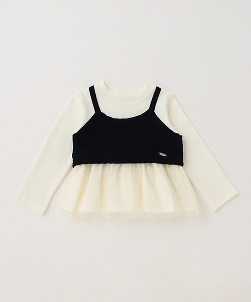 petit main(プティマイン)の「【リンク】ビスチェドッキングロンT(キッズ)(Tシャツ/カットソー・キッズ・グリーン/ライトピンク/ネイビー・90cm/100cm/120cm/80cm/110cm/130cm)」の7枚目の写真