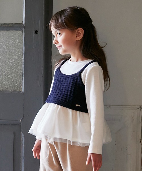 petit main(プティマイン)の「【リンク】ビスチェドッキングロンT(キッズ)(Tシャツ/カットソー・キッズ・グリーン/ライトピンク/ネイビー・90cm/100cm/120cm/80cm/110cm/130cm)」の11枚目の写真