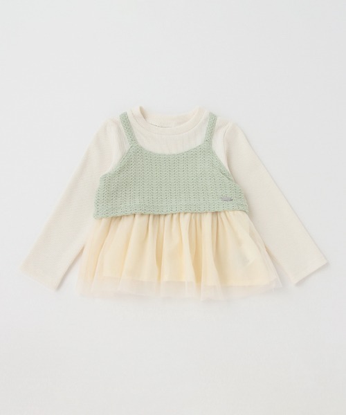 petit main(プティマイン)の「【リンク】ビスチェドッキングロンT(キッズ)(Tシャツ/カットソー・キッズ・グリーン/ライトピンク/ネイビー・90cm/100cm/120cm/80cm/110cm/130cm)」の21枚目の写真