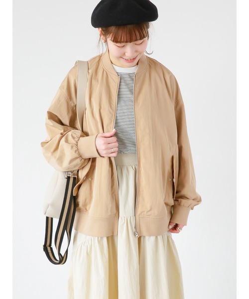 ehka sopo（エヘカソポ）の「リブブルゾン（ブルゾン・レディース・キナリ/カーキ/ベージュ・ﾌﾘ-）」の3枚目の写真