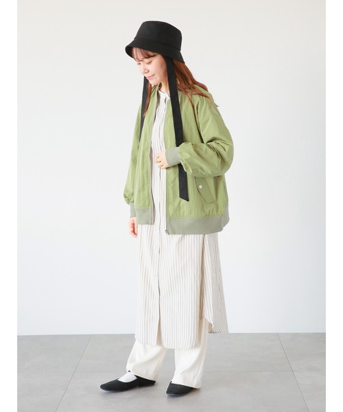 ehka sopo（エヘカソポ）の「リブブルゾン（ブルゾン・レディース・キナリ/カーキ/ベージュ・ﾌﾘ-）」の8枚目の写真