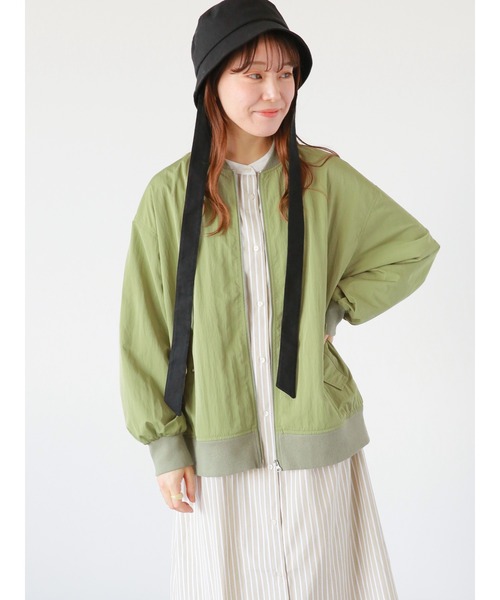 ehka sopo（エヘカソポ）の「リブブルゾン（ブルゾン・レディース・キナリ/カーキ/ベージュ・ﾌﾘ-）」の13枚目の写真