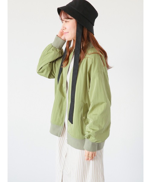 ehka sopo（エヘカソポ）の「リブブルゾン（ブルゾン・レディース・キナリ/カーキ/ベージュ・ﾌﾘ-）」の14枚目の写真