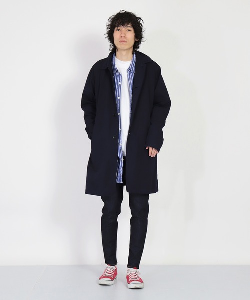 SPELLBOUND（スペルバウンド）の「[SPELLBOUND / スペルバウンド]　高密度ウェザー　ステンカラーコート（ステンカラーコート・メンズ・グリーン/ネイビー/ベージュ・2/3）」の17枚目の写真