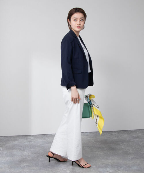 NOLLEY’S（ノーリーズ）の「ウォッシャブルサッカーテーラージャケット（テーラードジャケット・レディース・ホワイト/ネイビー/ホワイト系その他4・38/36）」の9枚目の写真