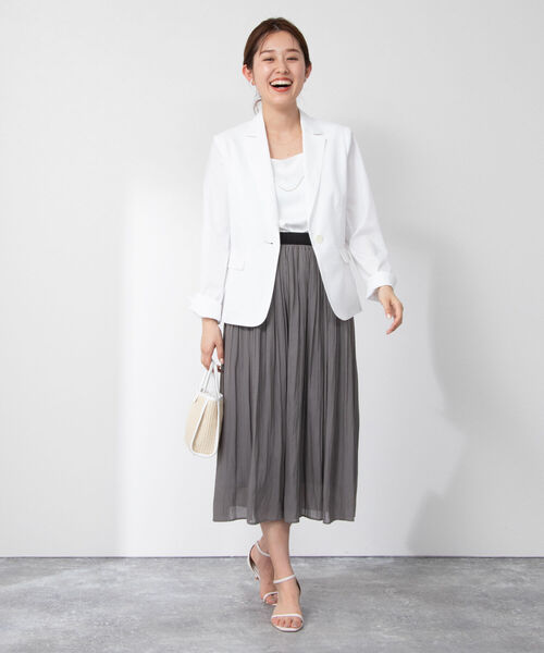 NOLLEY’S（ノーリーズ）の「ウォッシャブルサッカーテーラージャケット（テーラードジャケット・レディース・ホワイト/ネイビー/ホワイト系その他4・38/36）」の10枚目の写真