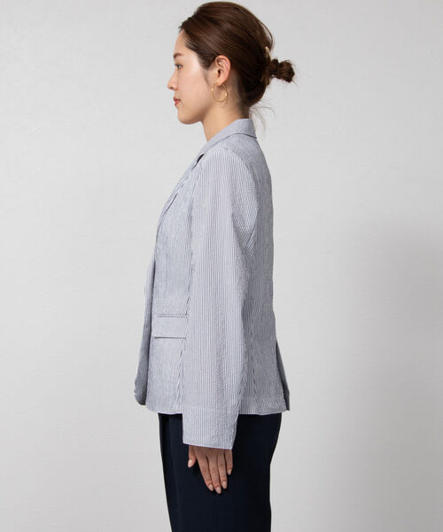 NOLLEY’S（ノーリーズ）の「ウォッシャブルサッカーテーラージャケット（テーラードジャケット・レディース・ホワイト/ネイビー/ホワイト系その他4・38/36）」の14枚目の写真