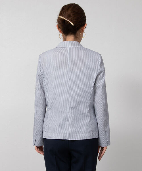 NOLLEY’S（ノーリーズ）の「ウォッシャブルサッカーテーラージャケット（テーラードジャケット・レディース・ホワイト/ネイビー/ホワイト系その他4・38/36）」の15枚目の写真