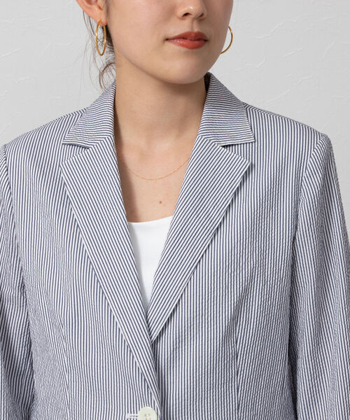 NOLLEY'S（ノーリーズ）の「ウォッシャブルサッカーテーラージャケット