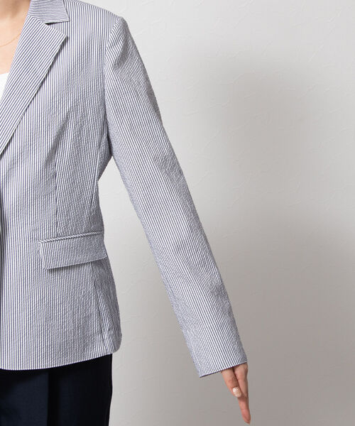 NOLLEY’S（ノーリーズ）の「ウォッシャブルサッカーテーラージャケット（テーラードジャケット・レディース・ホワイト/ネイビー/ホワイト系その他4・38/36）」の17枚目の写真