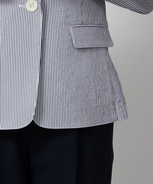 NOLLEY’S（ノーリーズ）の「ウォッシャブルサッカーテーラージャケット（テーラードジャケット・レディース・ホワイト/ネイビー/ホワイト系その他4・38/36）」の20枚目の写真