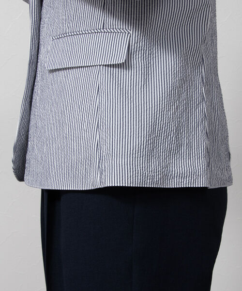 NOLLEY’S（ノーリーズ）の「ウォッシャブルサッカーテーラージャケット（テーラードジャケット・レディース・ホワイト/ネイビー/ホワイト系その他4・38/36）」の21枚目の写真