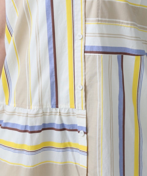 AVIREX(アヴィレックス)の「【WEB&DEPOT限定】MULTI STRIPE ONEPIECE/ マルチストライプワンピース(シャツワンピース・レディース・レッド/イエロー・FREE)」の4枚目の写真