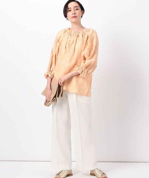 ◇【WEB限定】カットジャガードバックリボンブラウス