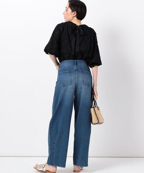 ◇【WEB限定】カットジャガードバックリボンブラウス