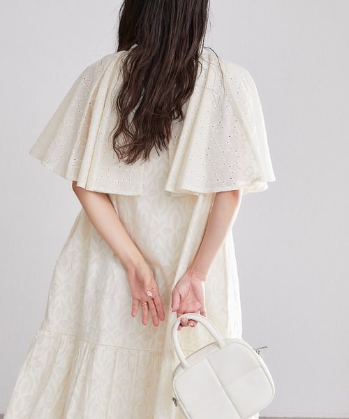 CIAOPANIC TYPY(チャオパニックティピー)の「【india】コットンレースジャガードケープワンピース(ワンピース・レディース・オフホワイト/ブラック/ピンク・ONE SIZE)」の10枚目の写真