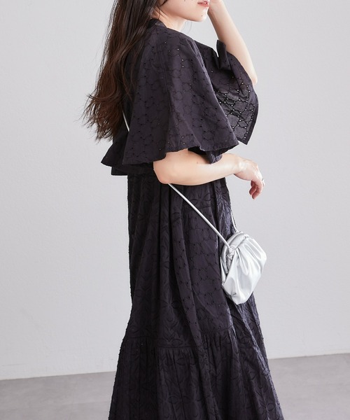 CIAOPANIC TYPY(チャオパニックティピー)の「【india】コットンレースジャガードケープワンピース(ワンピース・レディース・オフホワイト/ブラック/ピンク・ONE SIZE)」の21枚目の写真