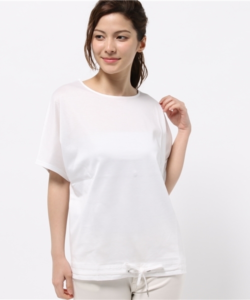 un dix cors(アンディコール)の「ドロストPO(Tシャツ/カットソー・レディース・ホワイト/ベージュ/グレー・38)」の2枚目の写真