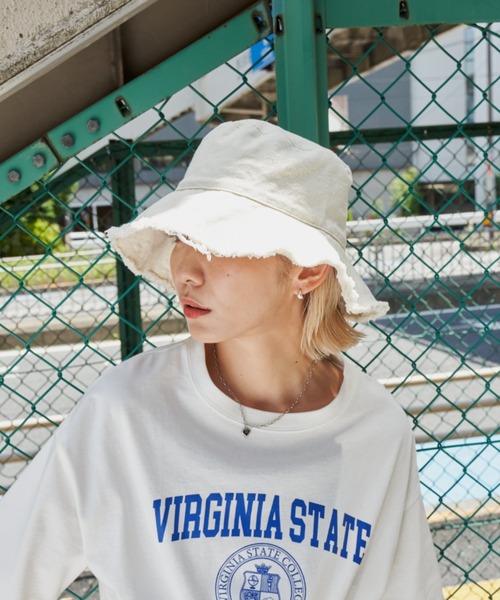 Auntie Rosa Holiday（アンティローザホリデー）の「ツイルフリンジバケットハット（ハット・レディース・ブラック/ホワイト・FREE）」の11枚目の写真