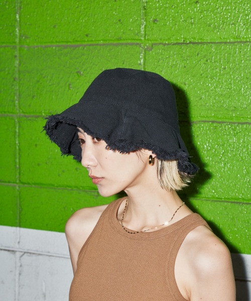 Auntie Rosa Holiday（アンティローザホリデー）の「ツイルフリンジバケットハット（ハット・レディース・ブラック/ホワイト・FREE）」の10枚目の写真
