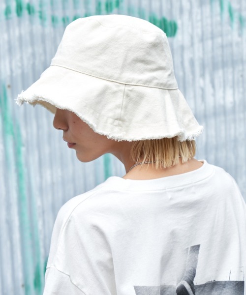 Auntie Rosa Holiday（アンティローザホリデー）の「ツイルフリンジバケットハット（ハット・レディース・ブラック/ホワイト・FREE）」の14枚目の写真