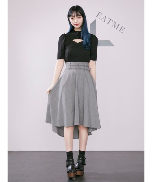 EATMEデコルテトップス EATME（イートミー）の「デコルテショートスリーブリブTOP（T