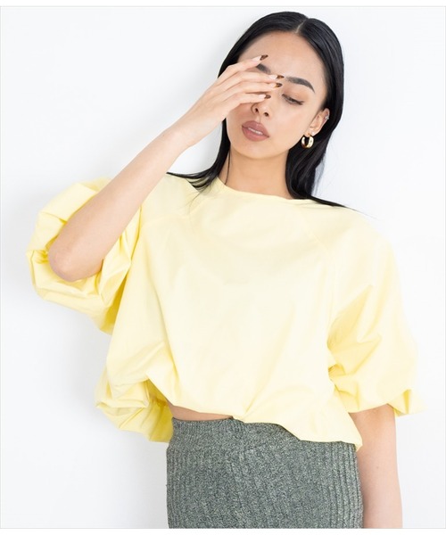 LATINA（ラティーナ）の「バルーンボリュームショートトップスカットソー（Tシャツ/カットソー・レディース・ネイビー/イエロー・FREE）」の11枚目の写真