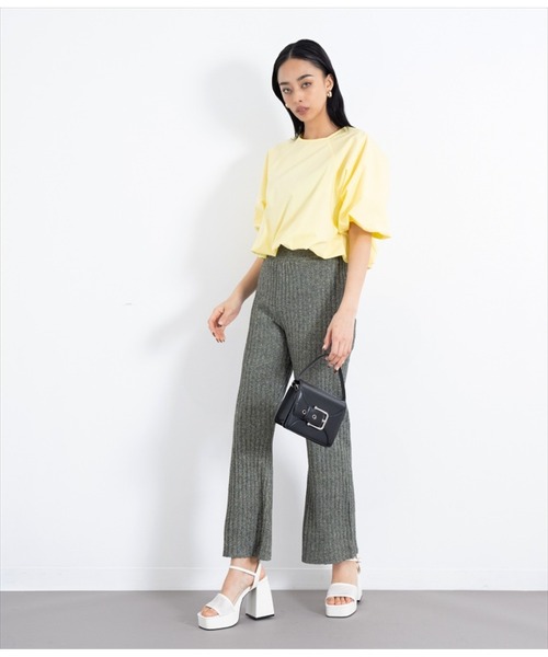 LATINA（ラティーナ）の「バルーンボリュームショートトップスカットソー（Tシャツ/カットソー・レディース・ネイビー/イエロー・FREE）」の14枚目の写真