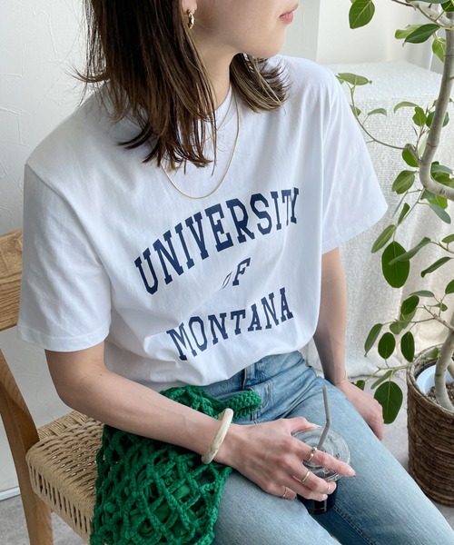 reca(レカ)の「アソートロゴプリントTシャツ(Tシャツ/カットソー・レディース・ホワイト×グリーン/ホワイト×レッド/ホワイト系1/ホワイト×ネイビー/ホワイト系2・FREE)」の3枚目の写真