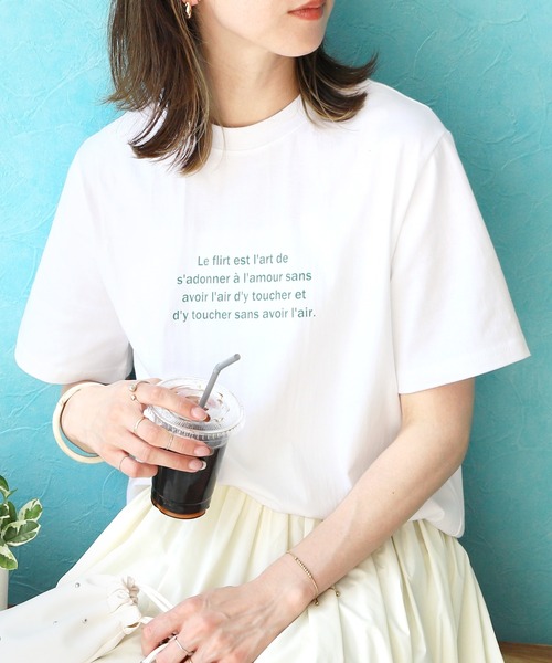 reca(レカ)の「アソートロゴプリントTシャツ(Tシャツ/カットソー・レディース・ホワイト×グリーン/ホワイト×レッド/ホワイト系1/ホワイト×ネイビー/ホワイト系2・FREE)」の14枚目の写真