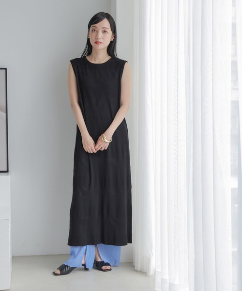 LOWRYS FARM(ローリーズファーム)の「ランダムテレコノースリーブワンピース 907628(ワンピース・レディース・ブラウン/ブルー/アイボリー/ブラック・FREE)」の14枚目の写真