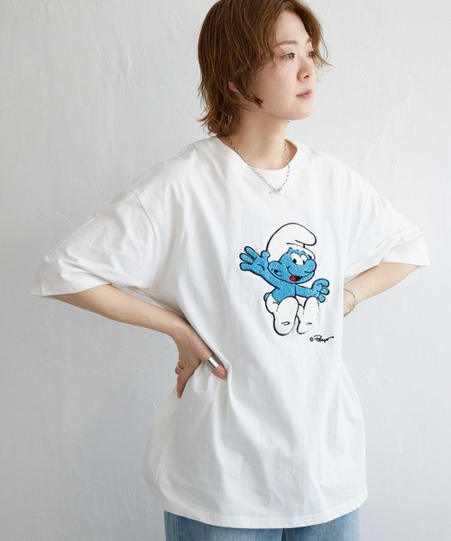 notch.（ノッチ）の「【スマーフ】サガラ刺繍Tシャツ（Tシャツ
