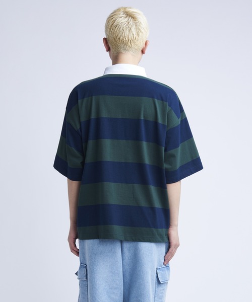 DC SHOES（ディーシーシューズ）の「23 BORDER POLO SS/DCボーダーポロシャツ（ポロシャツ・メンズ・ブルー/ブラック×ホワイト/グリーン・MEDIUM/LARGE/X-LARGE）」の6枚目の写真