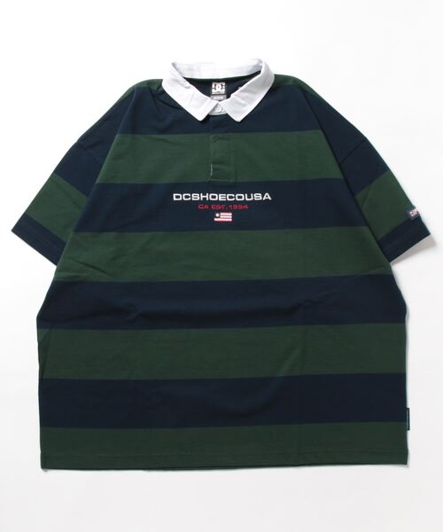 DC SHOES（ディーシーシューズ）の「23 BORDER POLO SS/DCボーダーポロシャツ（ポロシャツ・メンズ・ブルー/ブラック×ホワイト/グリーン・MEDIUM/LARGE/X-LARGE）」の7枚目の写真