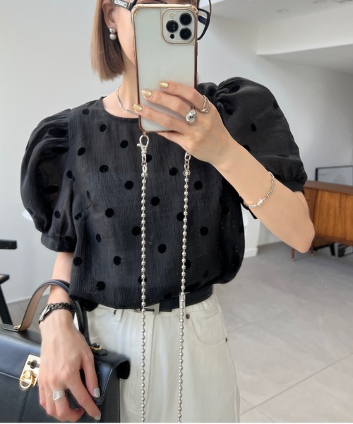 新品未使用タグ付き エパ epa ドット シアーブラウス ブラック