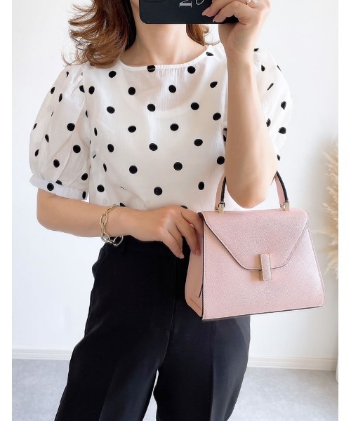 Re:EDIT（リエディ）の「選べるドット柄パフスリーブシアーブラウス（シャツ/ブラウス・レディース・ブラック/ホワイト/ホワイト系その他/ブラック系その他・MEDIUM/LARGE）」の11枚目の写真