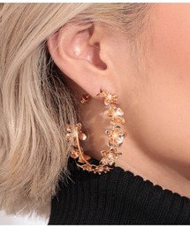 ラインフラワースタッドピアス