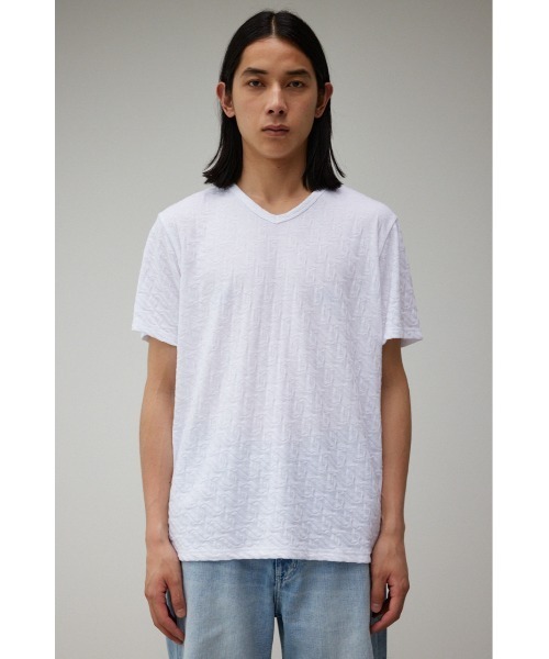 AZUL by moussy(アズールバイマウジー)の「MONOGRAM JACQUARD TOPS/モノグラムジャガードトップス(Tシャツ/カットソー・メンズ・ホワイト/ブラック/ライトカーキ・SMALL/MEDIUM/LARGE)」の7枚目の写真