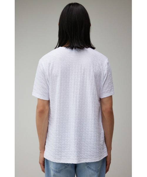 AZUL by moussy(アズールバイマウジー)の「MONOGRAM JACQUARD TOPS/モノグラムジャガードトップス(Tシャツ/カットソー・メンズ・ホワイト/ブラック/ライトカーキ・SMALL/MEDIUM/LARGE)」の9枚目の写真