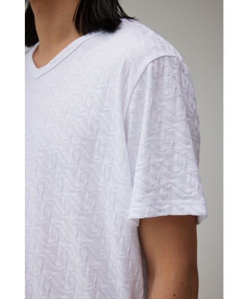 AZUL by moussy(アズールバイマウジー)の「MONOGRAM JACQUARD TOPS/モノグラムジャガードトップス(Tシャツ/カットソー・メンズ・ホワイト/ブラック/ライトカーキ・SMALL/MEDIUM/LARGE)」の11枚目の写真