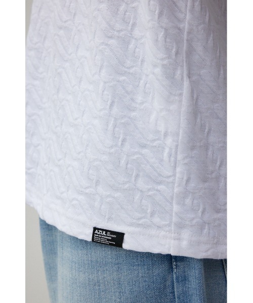 AZUL by moussy(アズールバイマウジー)の「MONOGRAM JACQUARD TOPS/モノグラムジャガードトップス(Tシャツ/カットソー・メンズ・ホワイト/ブラック/ライトカーキ・SMALL/MEDIUM/LARGE)」の12枚目の写真