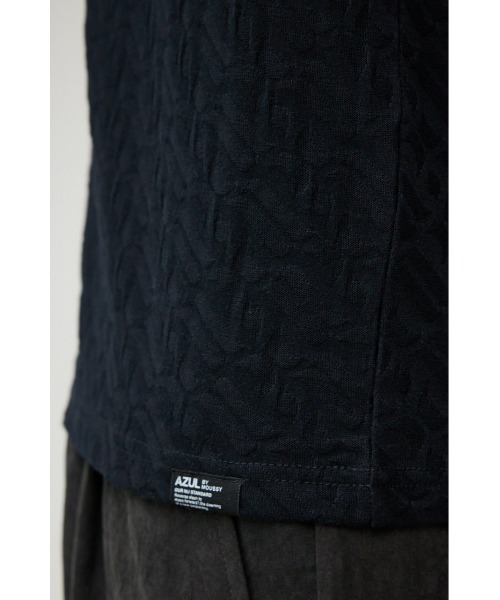 AZUL by moussy(アズールバイマウジー)の「MONOGRAM JACQUARD TOPS/モノグラムジャガードトップス(Tシャツ/カットソー・メンズ・ホワイト/ブラック/ライトカーキ・SMALL/MEDIUM/LARGE)」の21枚目の写真