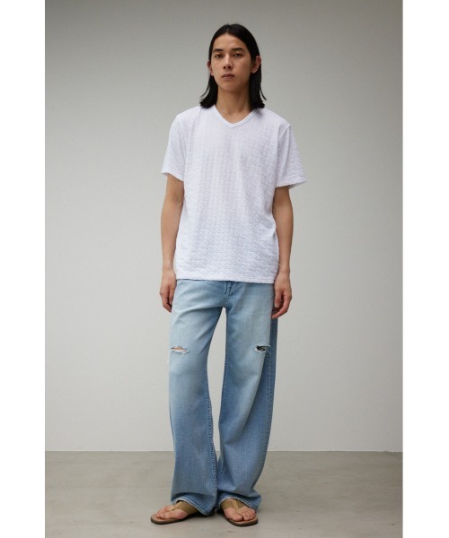AZUL by moussy(アズールバイマウジー)の「MONOGRAM JACQUARD TOPS/モノグラムジャガードトップス(Tシャツ/カットソー・メンズ・ホワイト/ブラック/ライトカーキ・SMALL/MEDIUM/LARGE)」の6枚目の写真