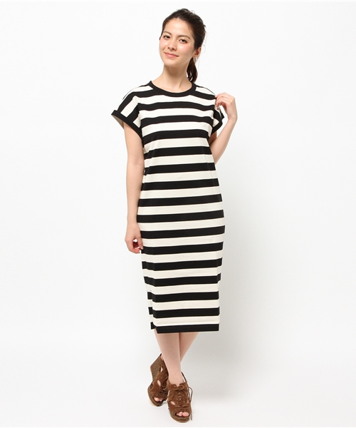 Chico(チコ)の「ボーダーマキシOP(ワンピース・レディース・ブラック/オリーブ/グレー・FREE)」の4枚目の写真