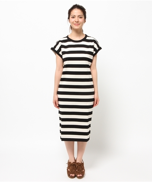 Chico(チコ)の「ボーダーマキシOP(ワンピース・レディース・ブラック/オリーブ/グレー・FREE)」の5枚目の写真