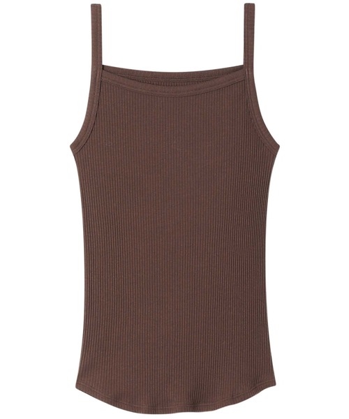 綿100% リブ編みコットン キャミソール（インナーウェア/肌着）｜une