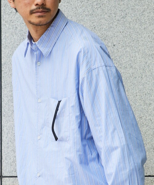 FREAK'S STORE（フリークスストア）の「限定展開 Relax Fit リラックスフィット レギュラーカラーシャツ/ストライプ（シャツ/ブラウス・メンズ・ブラック/オリーブ/サックスブルー/ベージュ/チャコールグレー/ホワイト/その他13/オフホワイト・SMALL/MEDIUM/LARGE）」の22枚目の写真